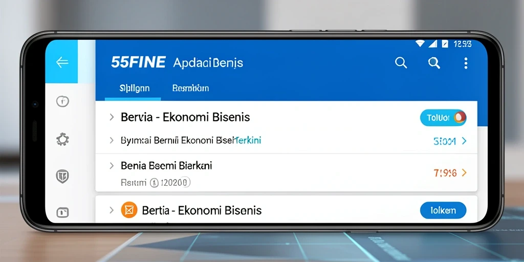 Antarmuka pengguna 55FIVE yang menarik dan informatif.
