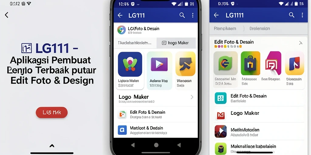 Tampilan antarmuka aplikasi Logo Maker LG111 yang modern dan intuitif.