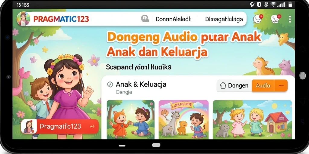 Tampilan antarmuka PRAGMATIC123 yang menarik dan ramah anak.