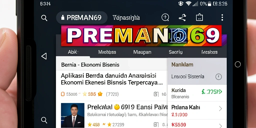 Antarmuka utama aplikasi PREMAN69 menampilkan berita ekonomi terbaru.