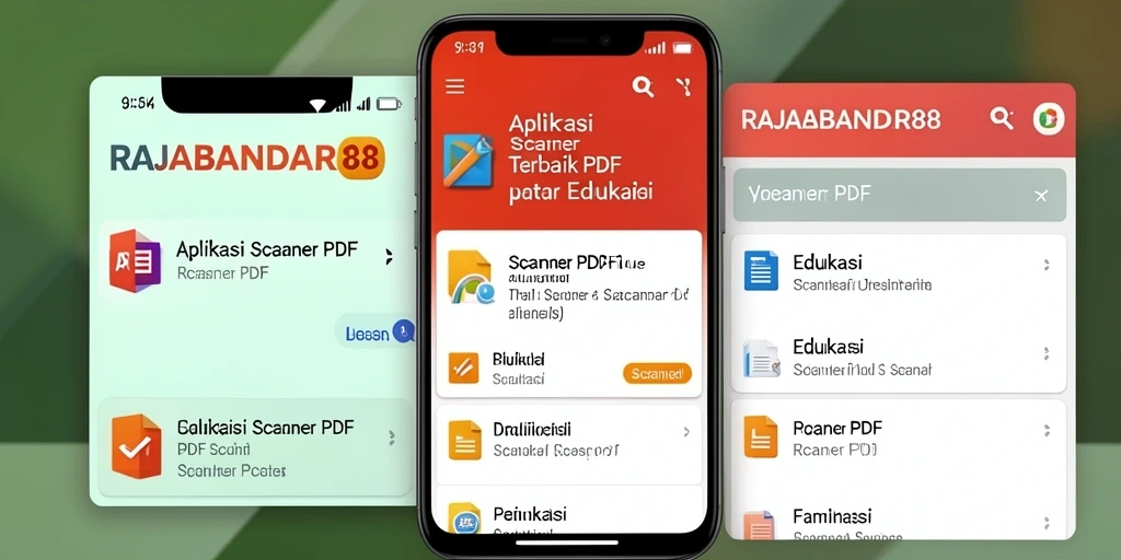 Tampilan antarmuka RAJABANDAR88 dengan fungsi Scanner PDF yang sederhana.