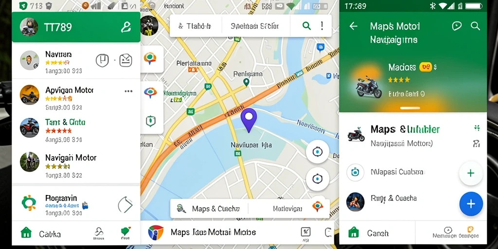 Antarmuka aplikasi TT789 menampilkan peta navigasi motor yang jelas dan informatif.