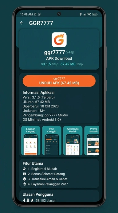 Tampilan halaman APK ggr7777